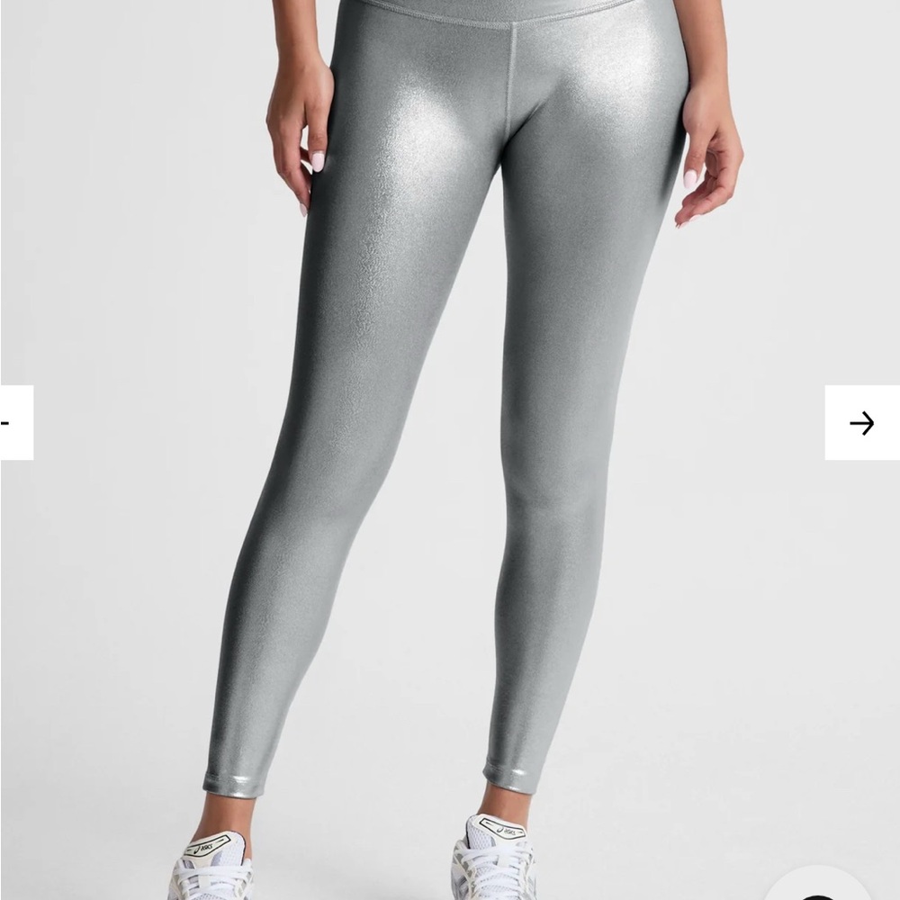 Beyond Yoga Metallic Silver Leggings - Picture 2 of 11